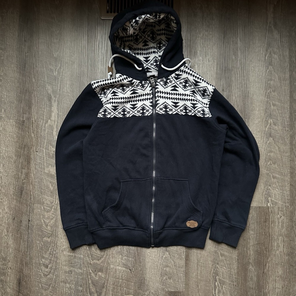 Buffalo David Bitton Fair Isle Sweater Wilsem M HOODIE Black Brown M Men's EXC++